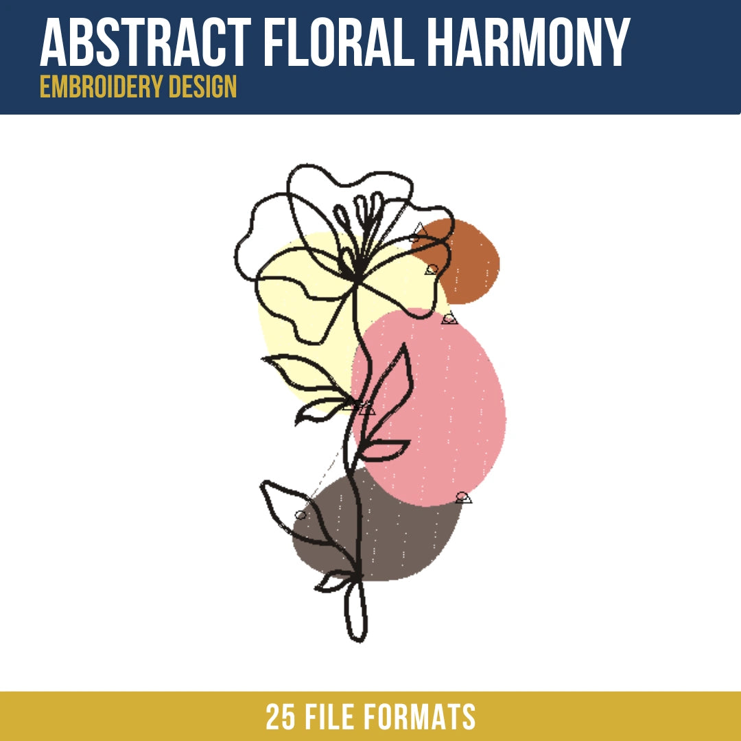 Abstract Floral Harmony Embroidery Design