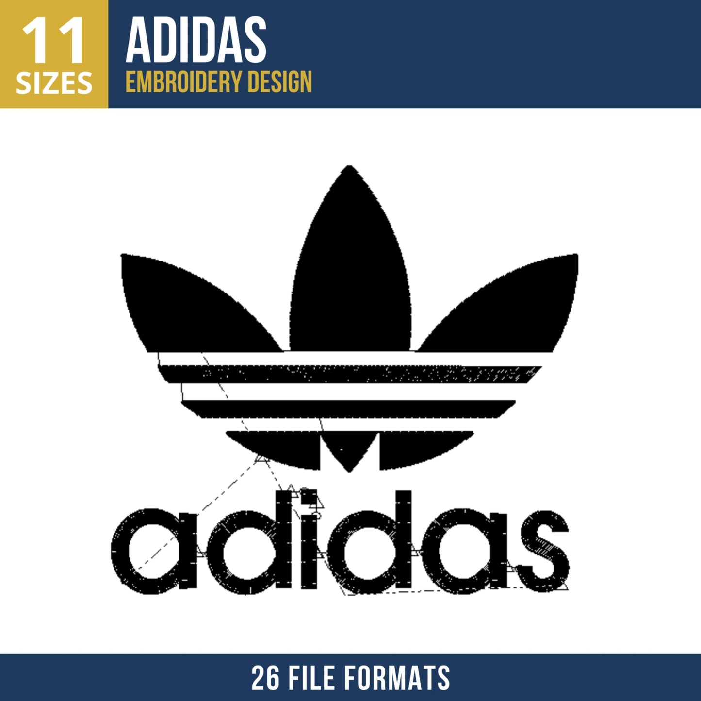 Adidas Trefoil Machine Embroidery Design