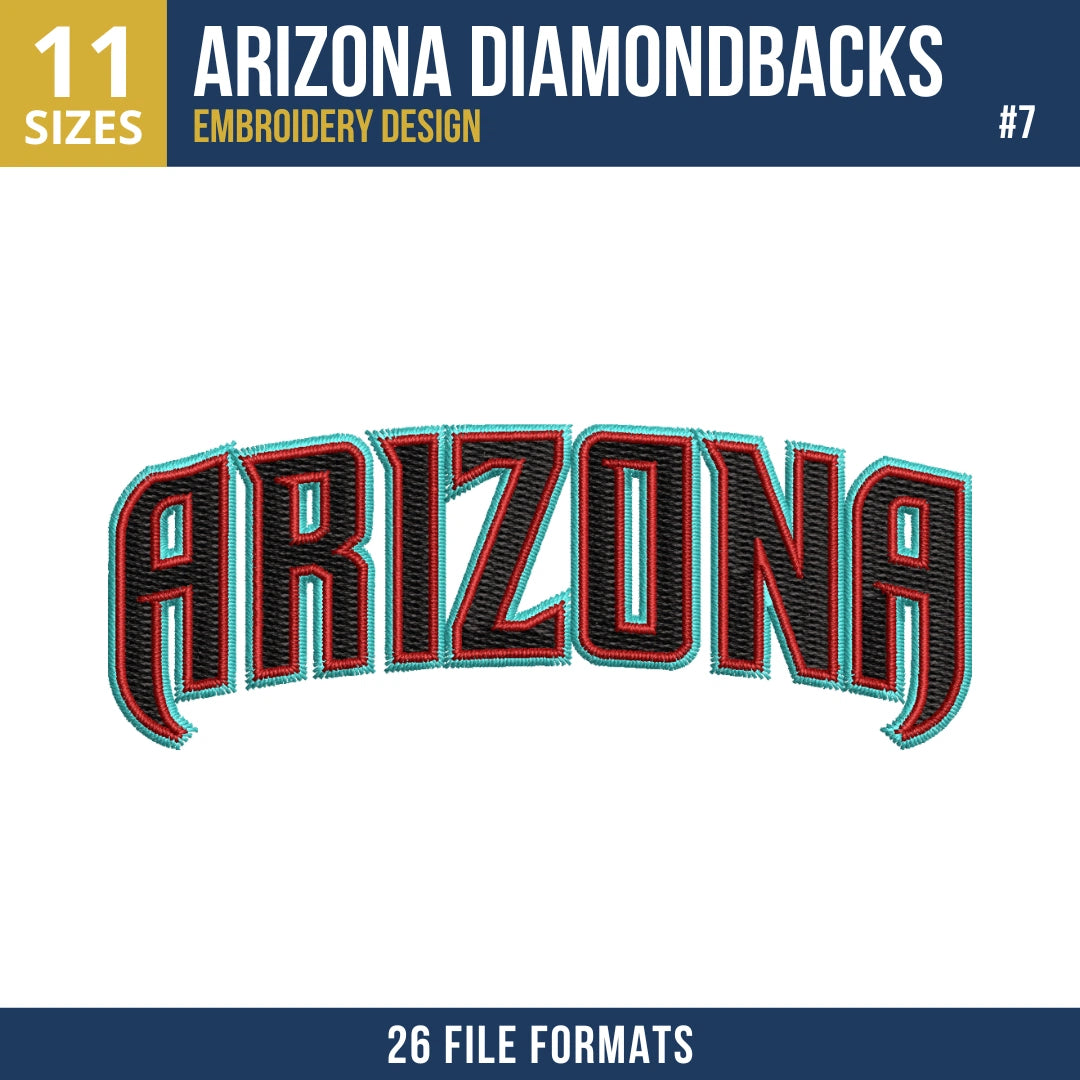 Arizona Diamondbacks Embroidery Design Bundle