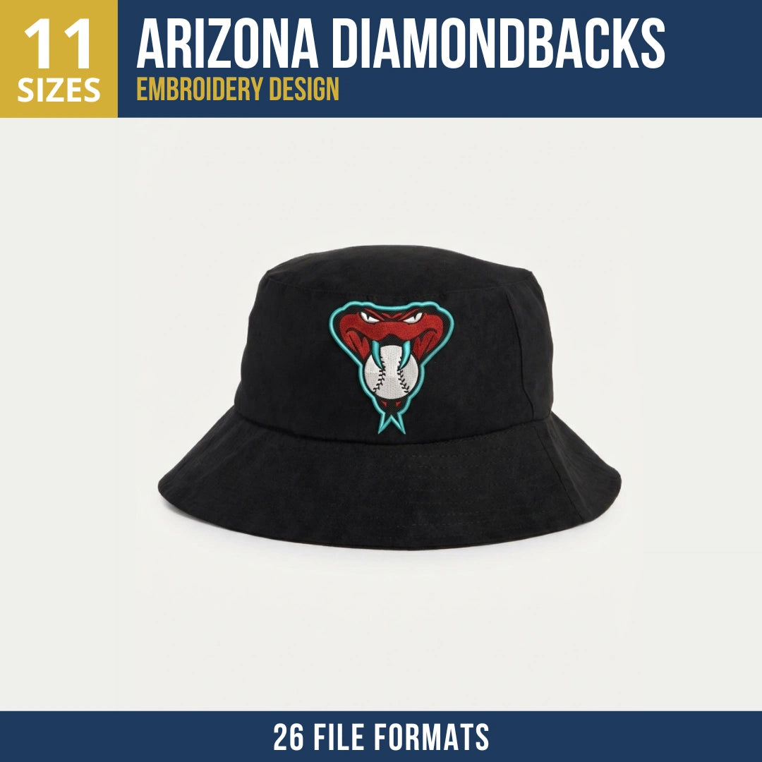 Arizona Diamondbacks Snake Head Baseball Embroidery Design