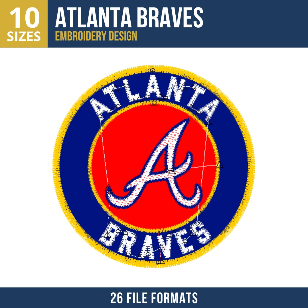 Atlanta Braves Circle Badge Embroidery Design