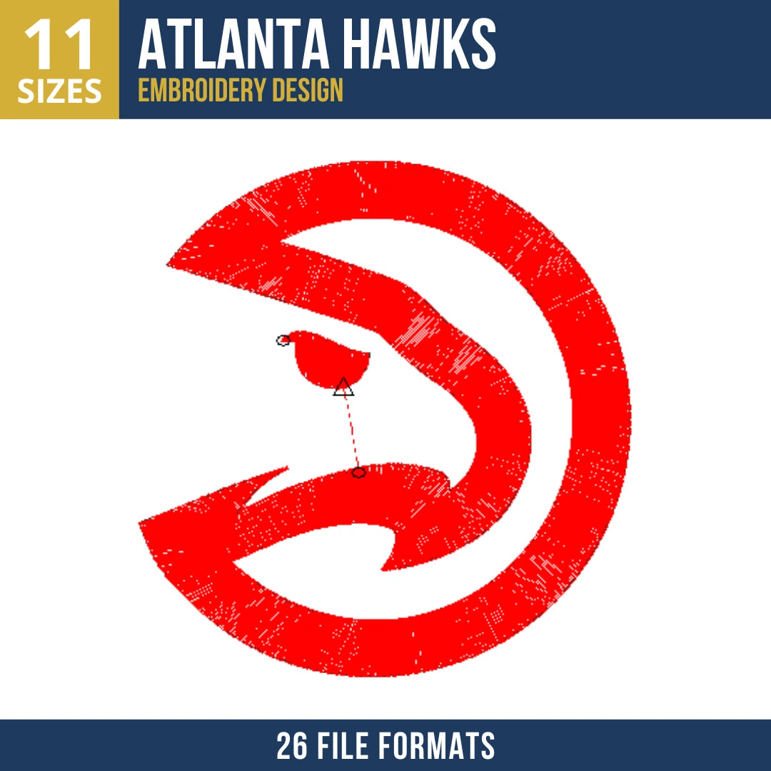Atlanta Hawks Minimalist Hawk Head Embroidery Design