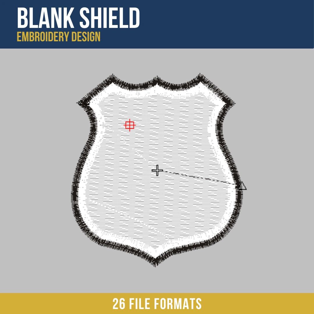 Blank Shield Embroidery Design
