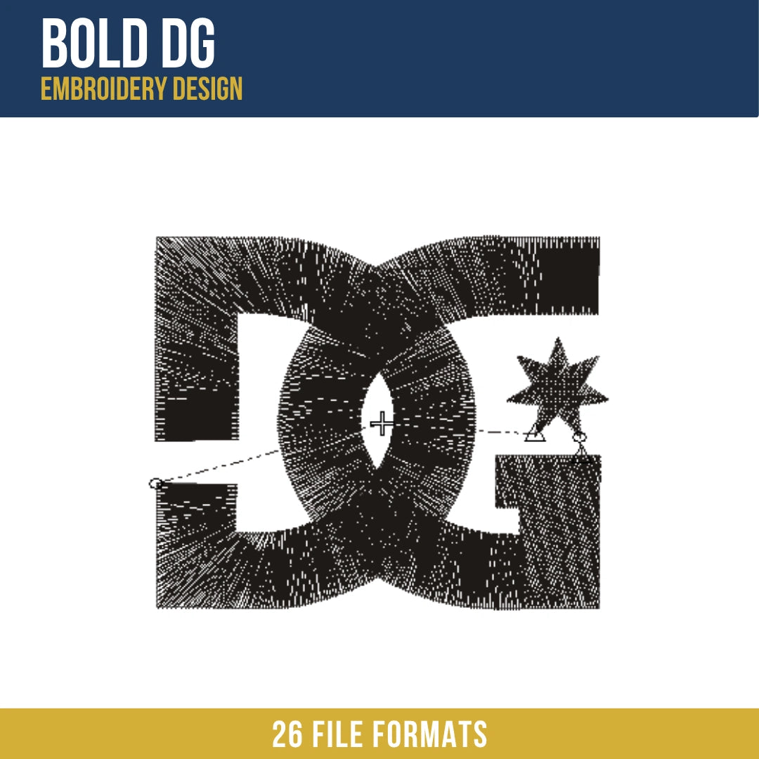 Bold DG Embroidery Design