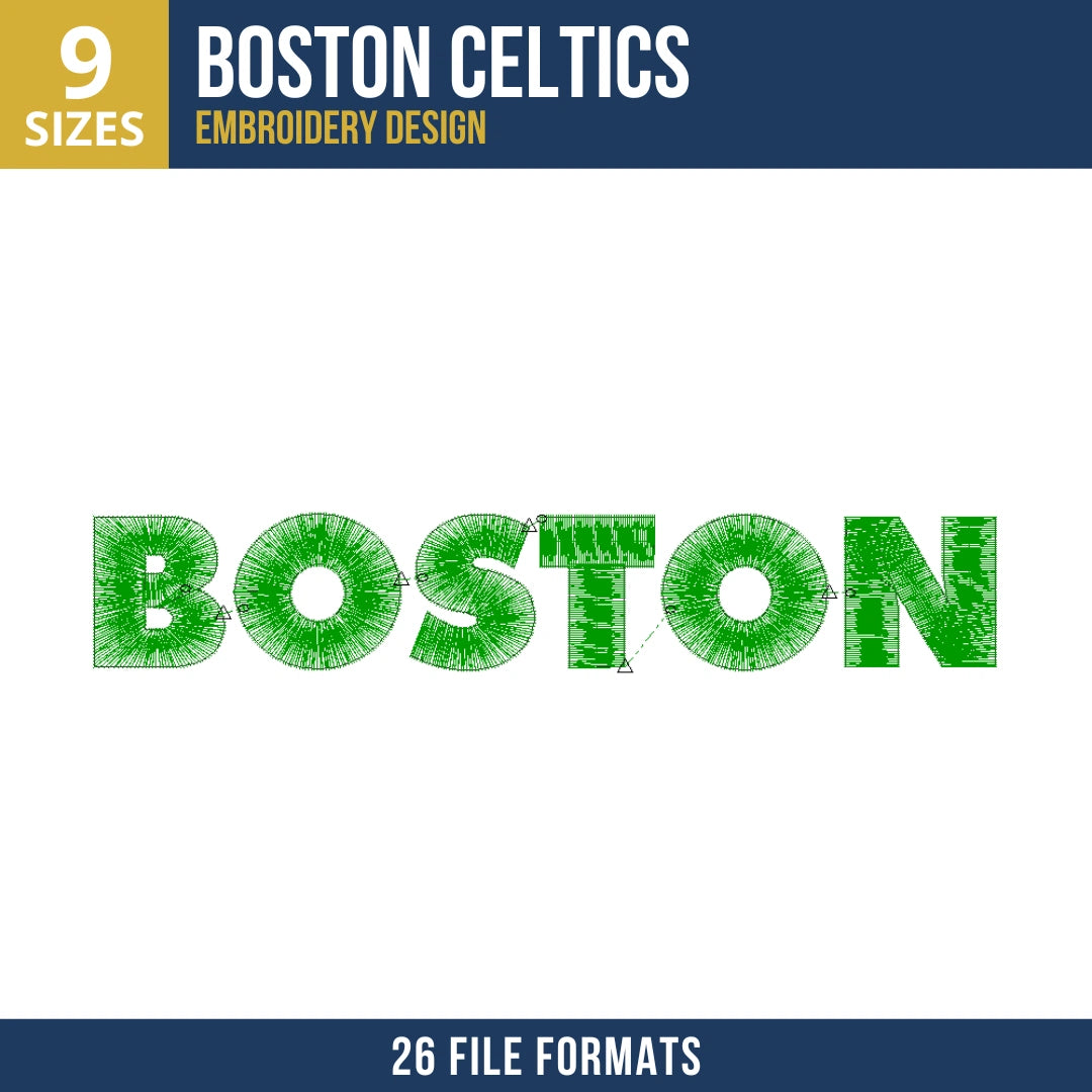 Boston Celtics Boston Wordmark Embroidery Design