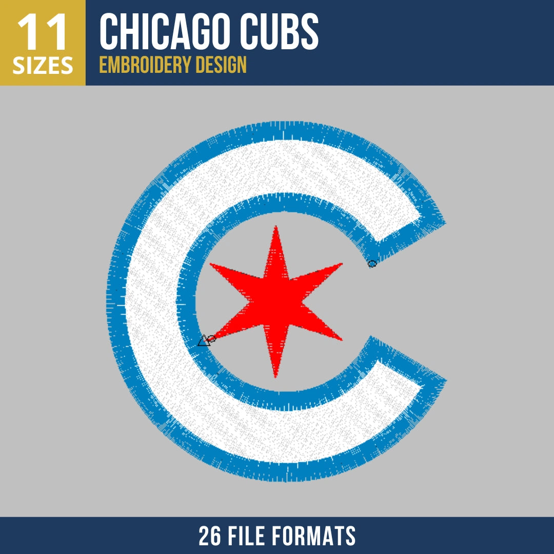 Chicago Cubs City Connect C Lettermark Embroidery Design