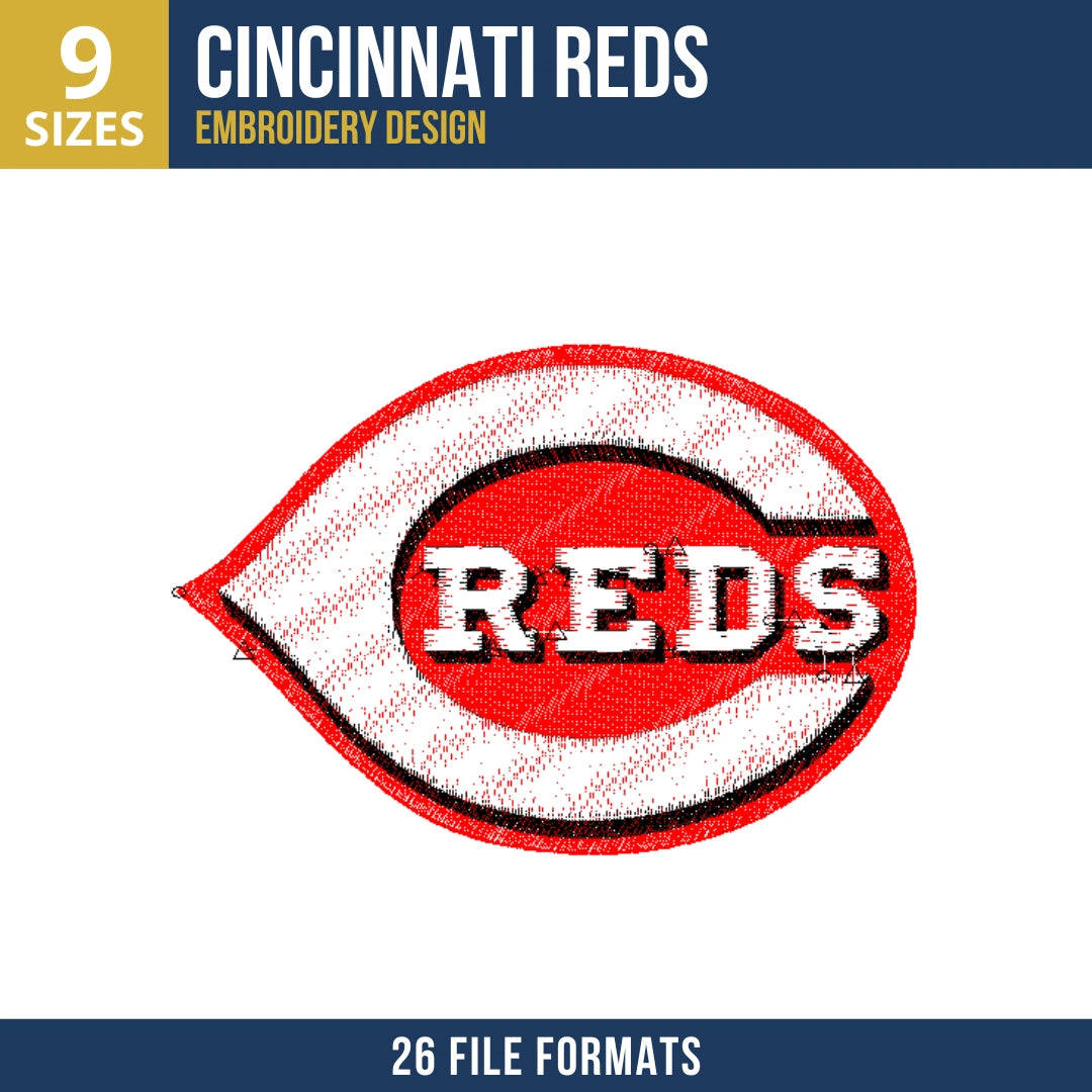 Cincinnati Reds C Badge REDS Wordmark Embroidery Design