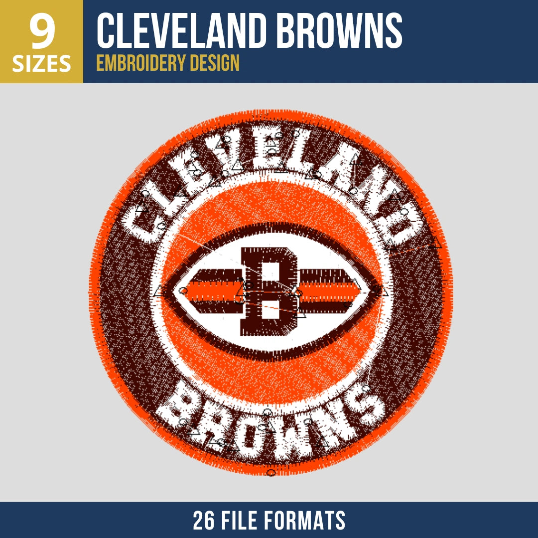 Cleveland Browns Circle Badge Embroidery Design