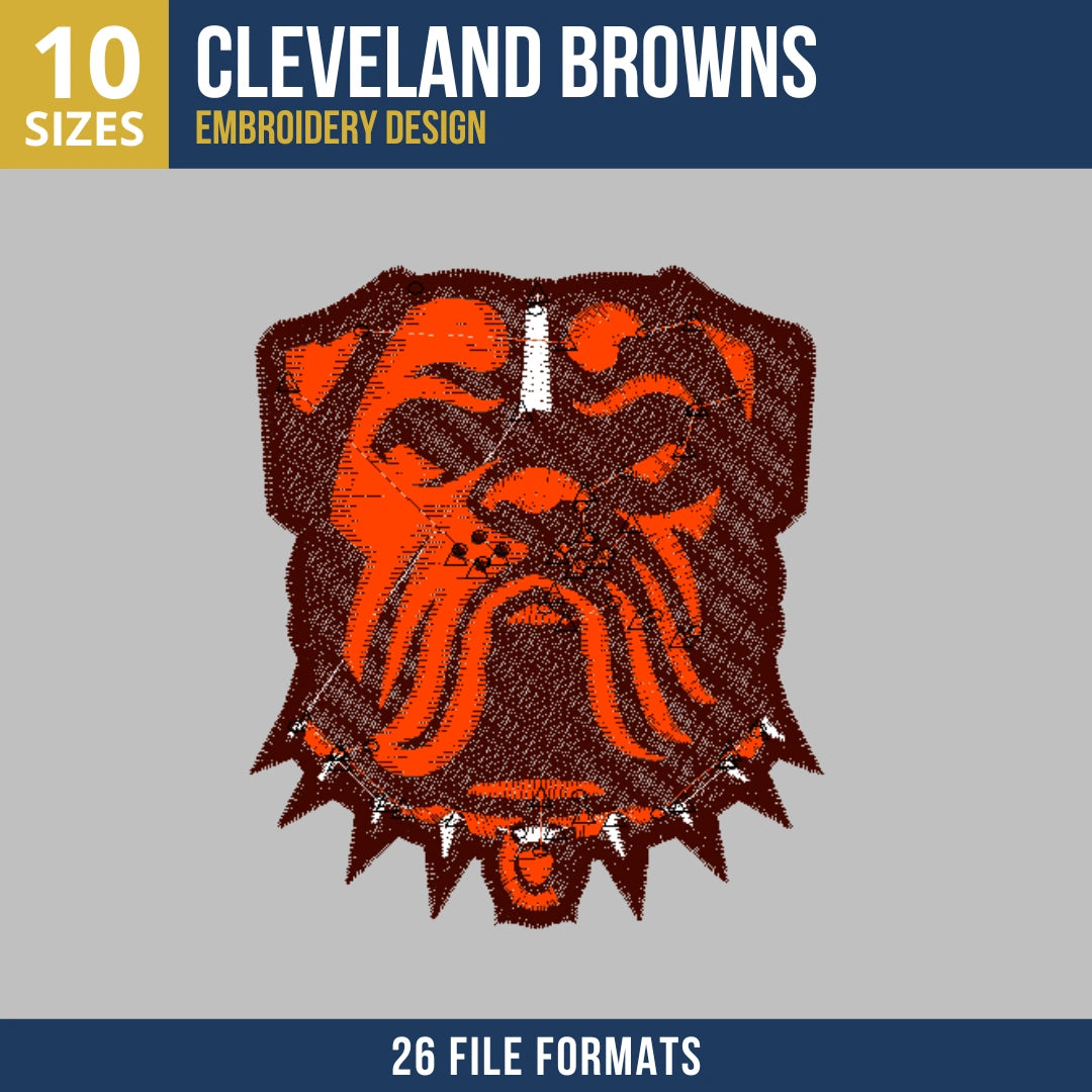 Cleveland Browns Dawg Pound Bulldog Mascot Embroidery Design