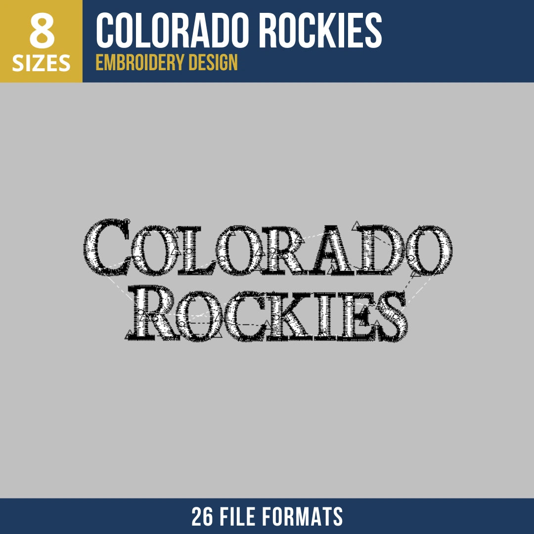 Colorado Rockies Stacked Wordmark Embroidery Design