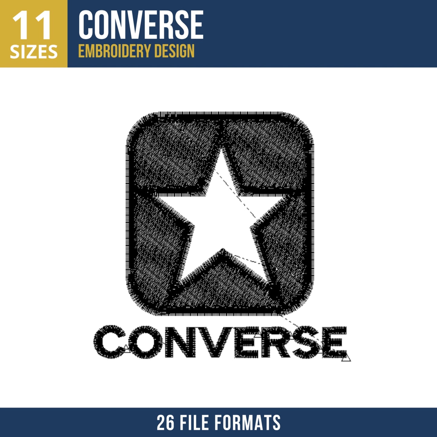 Converse Star Box Embroidery Design