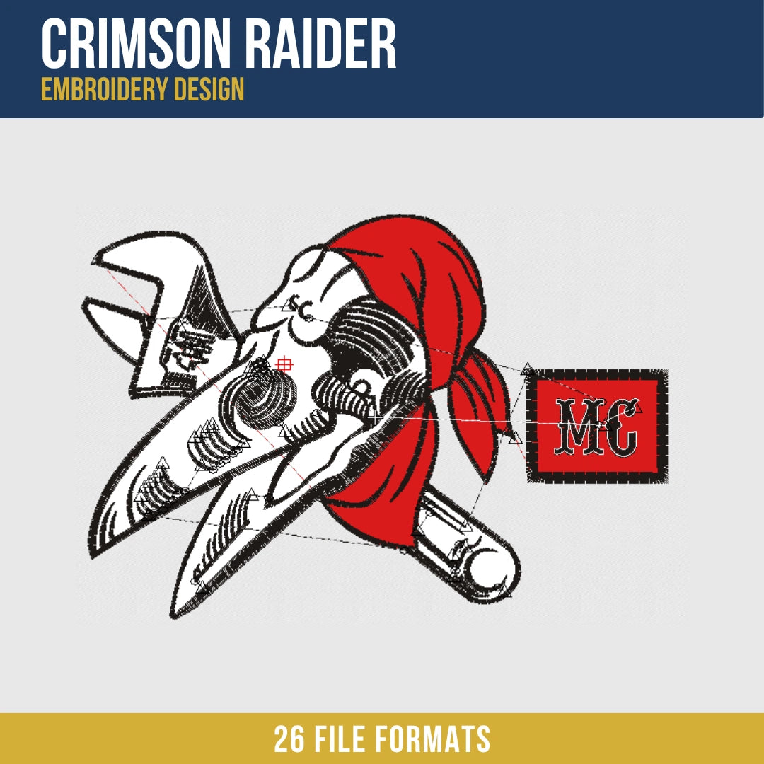 Crimson Raider Embroidery Design