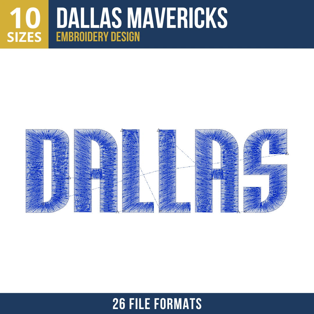 Dallas Mavericks Dallas Wordmark Embroidery Design