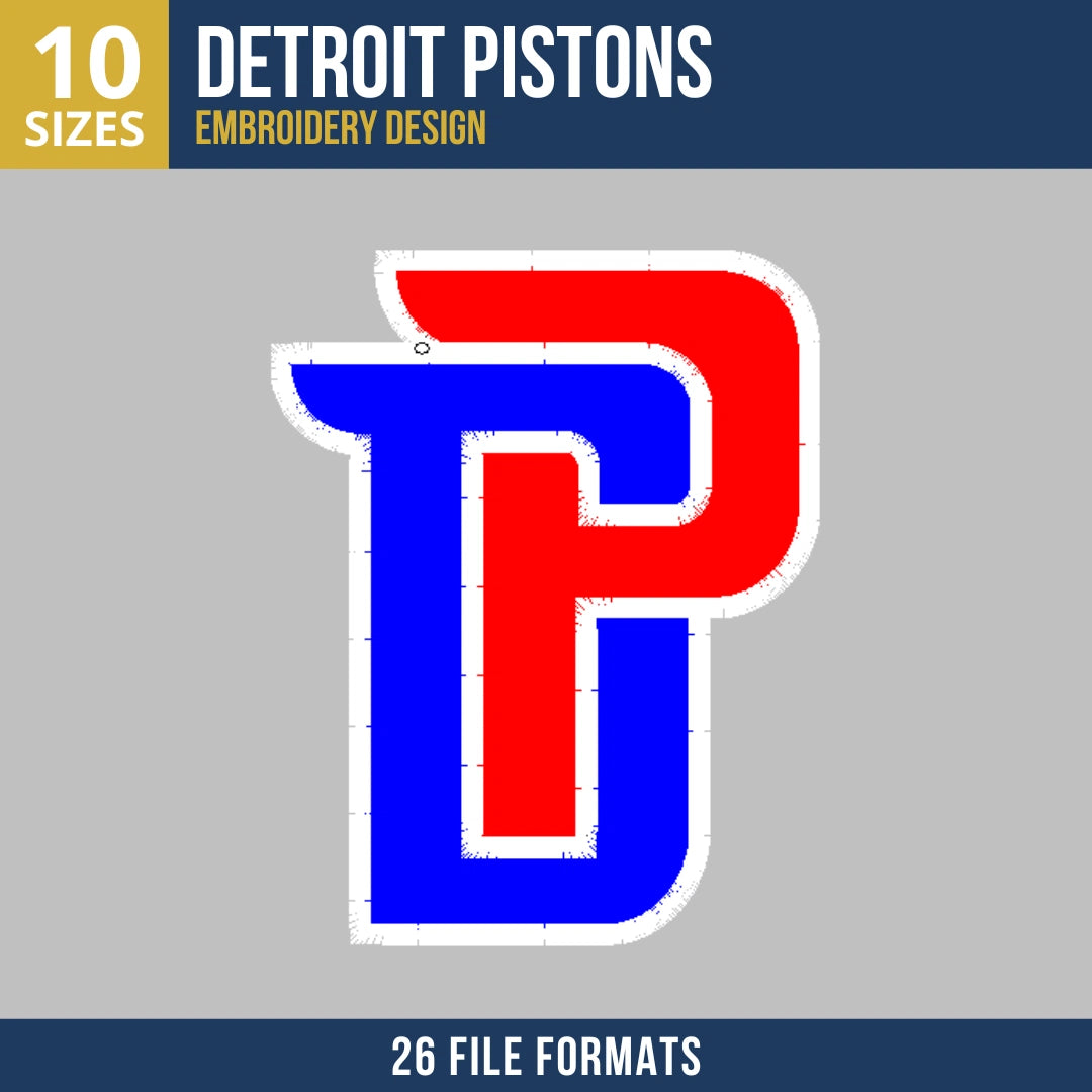 Detroit Pistons DP Embroidery Design