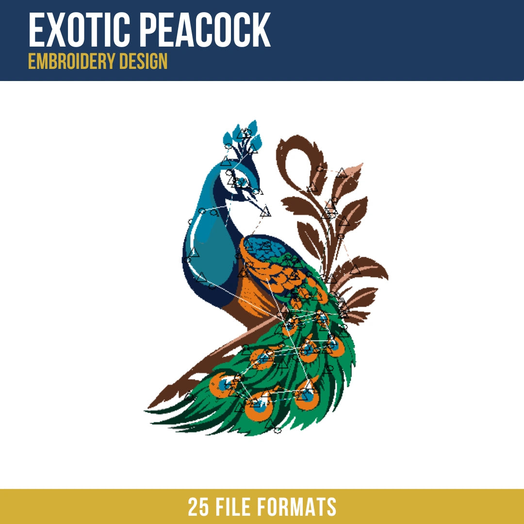 Exotic Peacock Embroidery Design