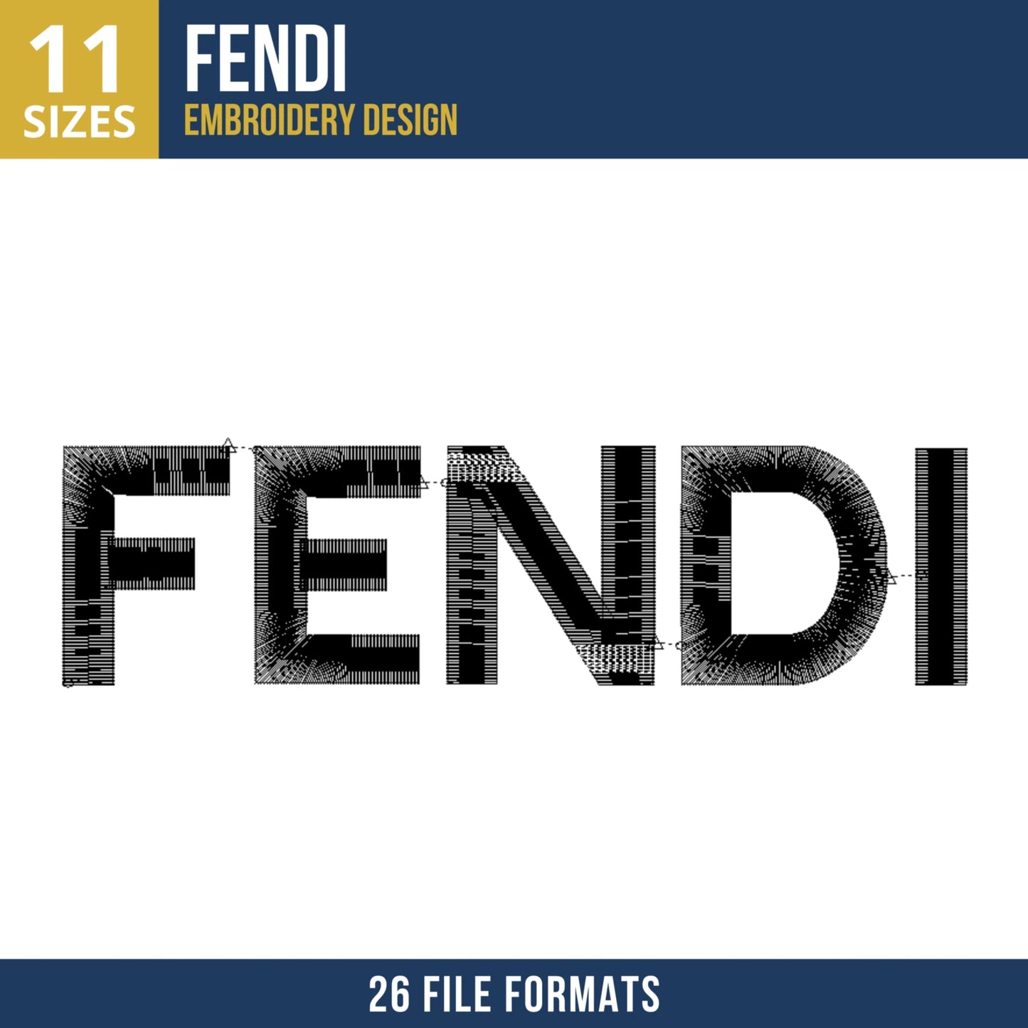 Fendi Logo Embroidery Design