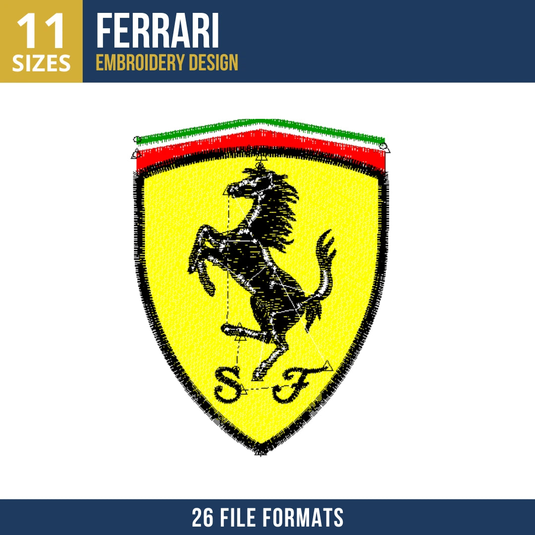 Ferrari Scuderia Shield Embroidery Design