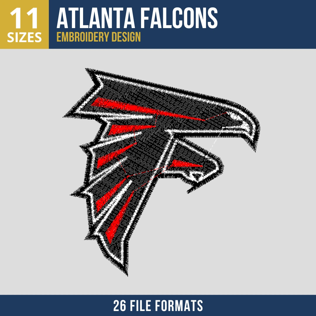 Atlanta Falcons Head Logo Football Embroidery Design