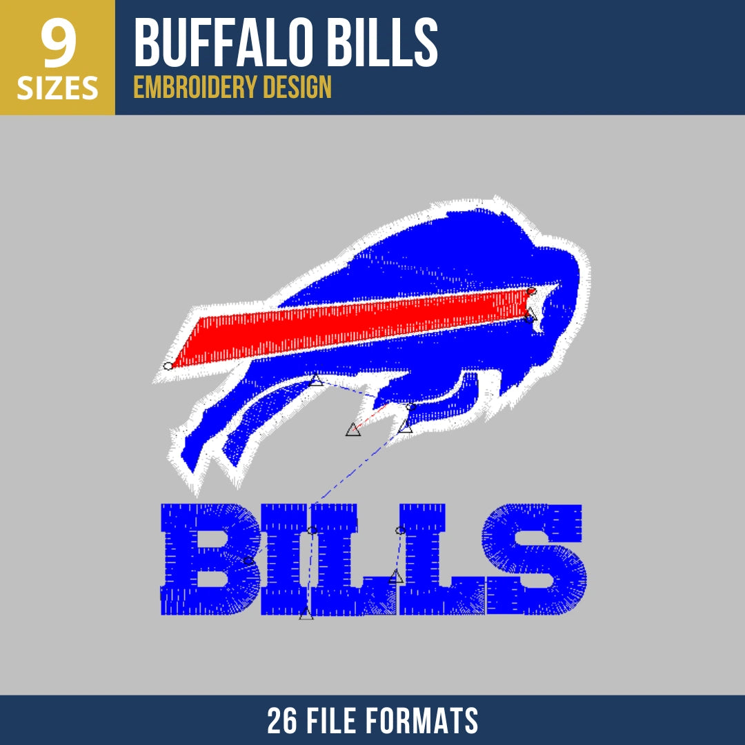 Buffalo Bills Running Buffalo Logo Embroidery Design