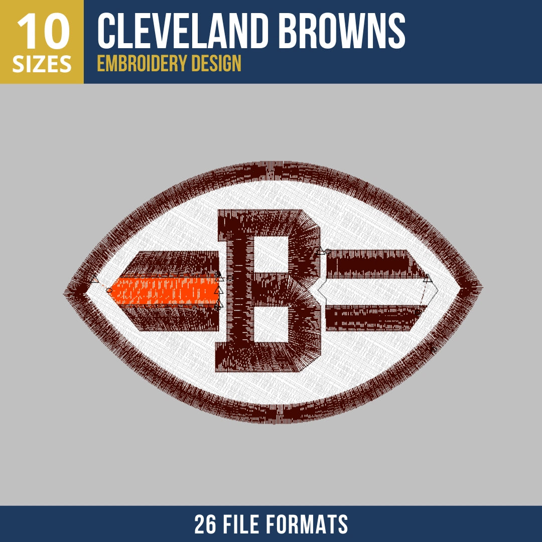 Cleveland Browns B Football Badge Embroidery Design
