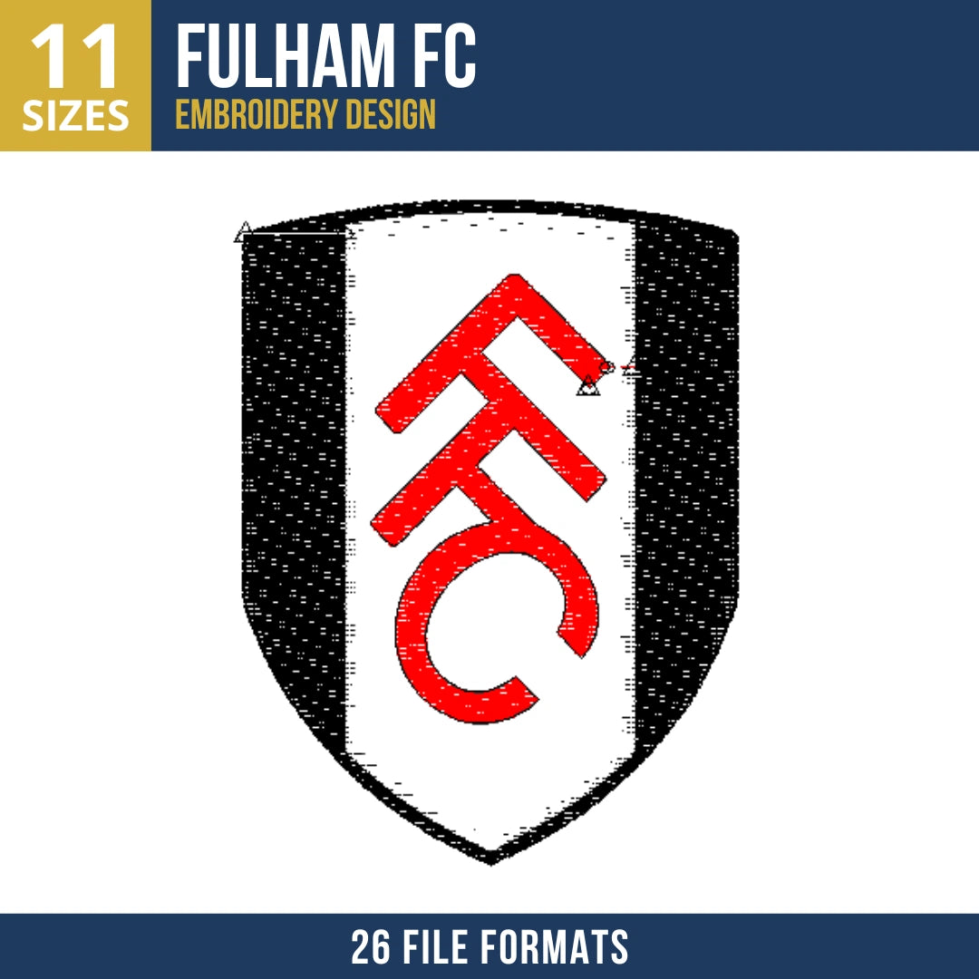 Fulham FC Modern Shield Badge Embroidery Design