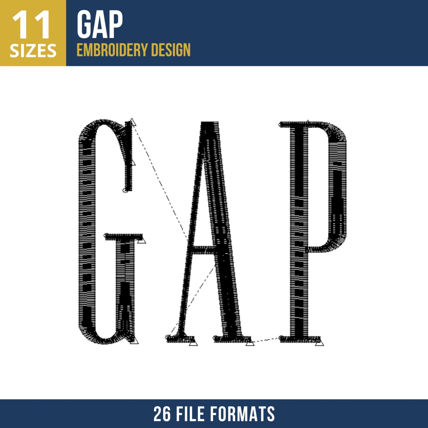 GAP Wordmark Embroidery Design
