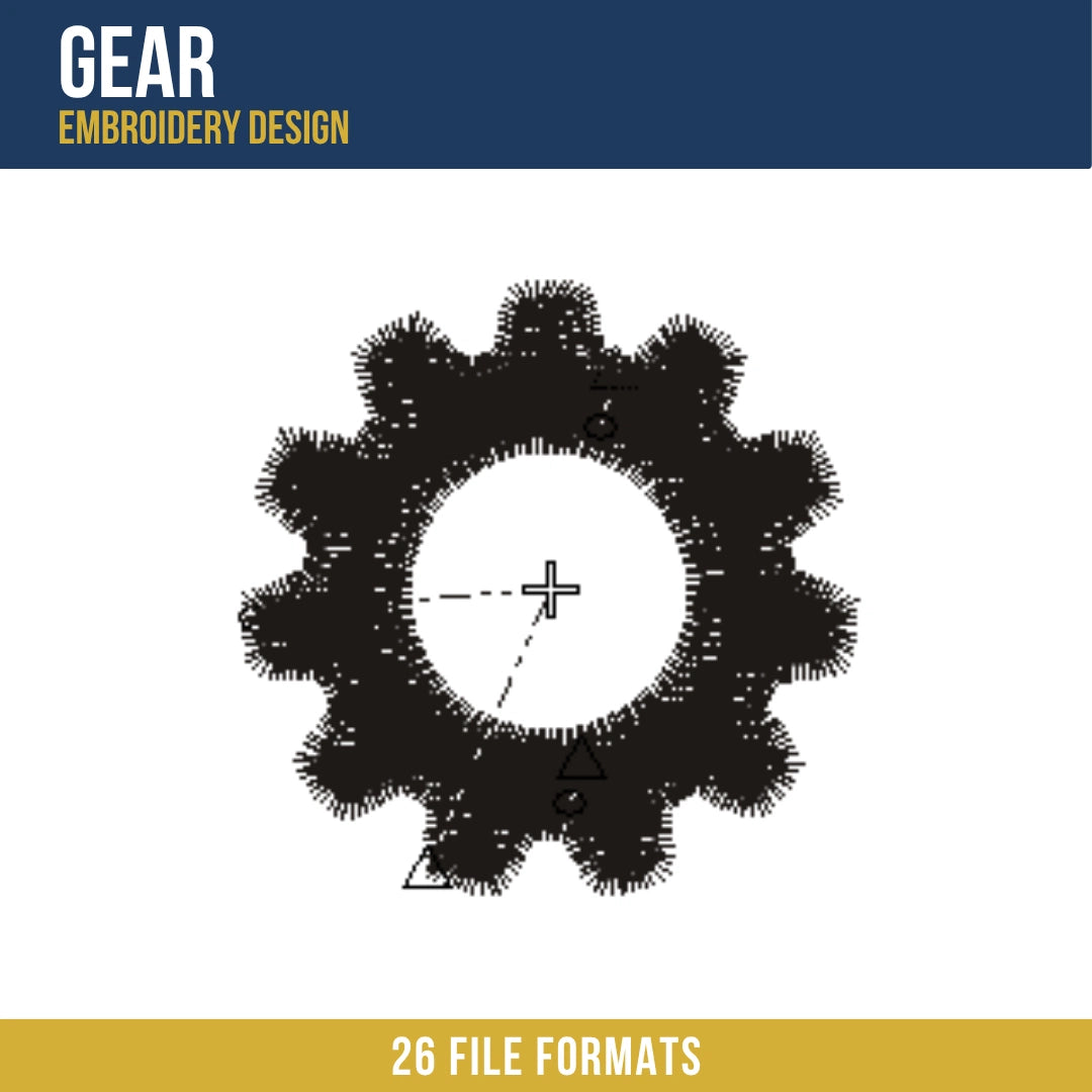 Gear Embroidery Design
