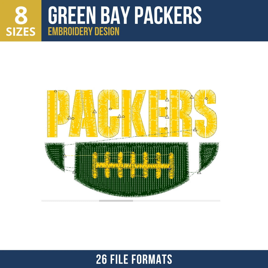 Green Bay Packers Football Panel Embroidery Design