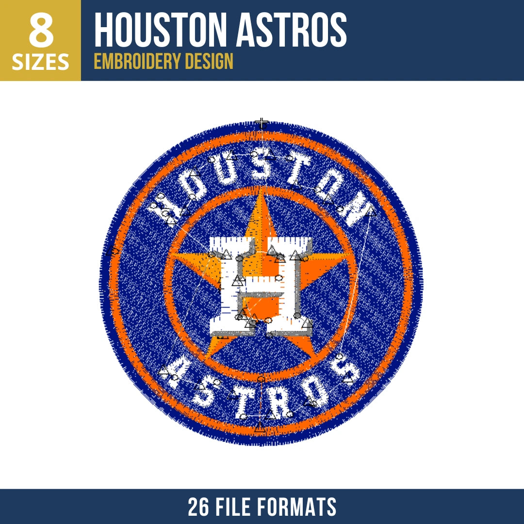 Houston Astros Circular Seal Embroidery Design