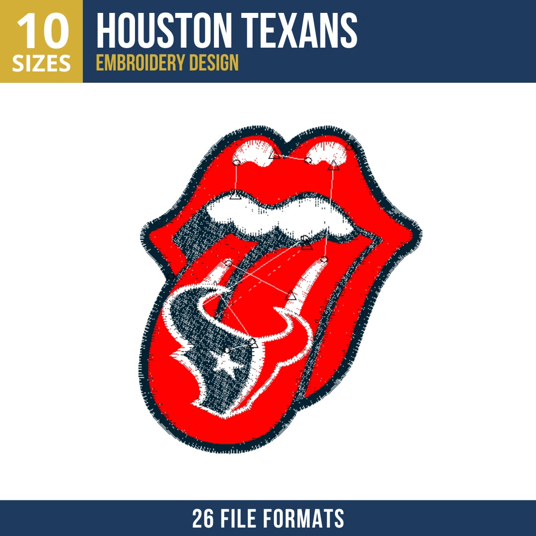Houston Texans Lips Tongue Logo Embroidery Design