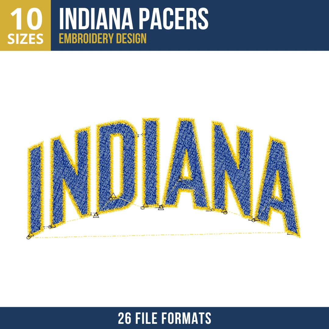 Indiana Pacers INDIANA Wordmark Embroidery Design