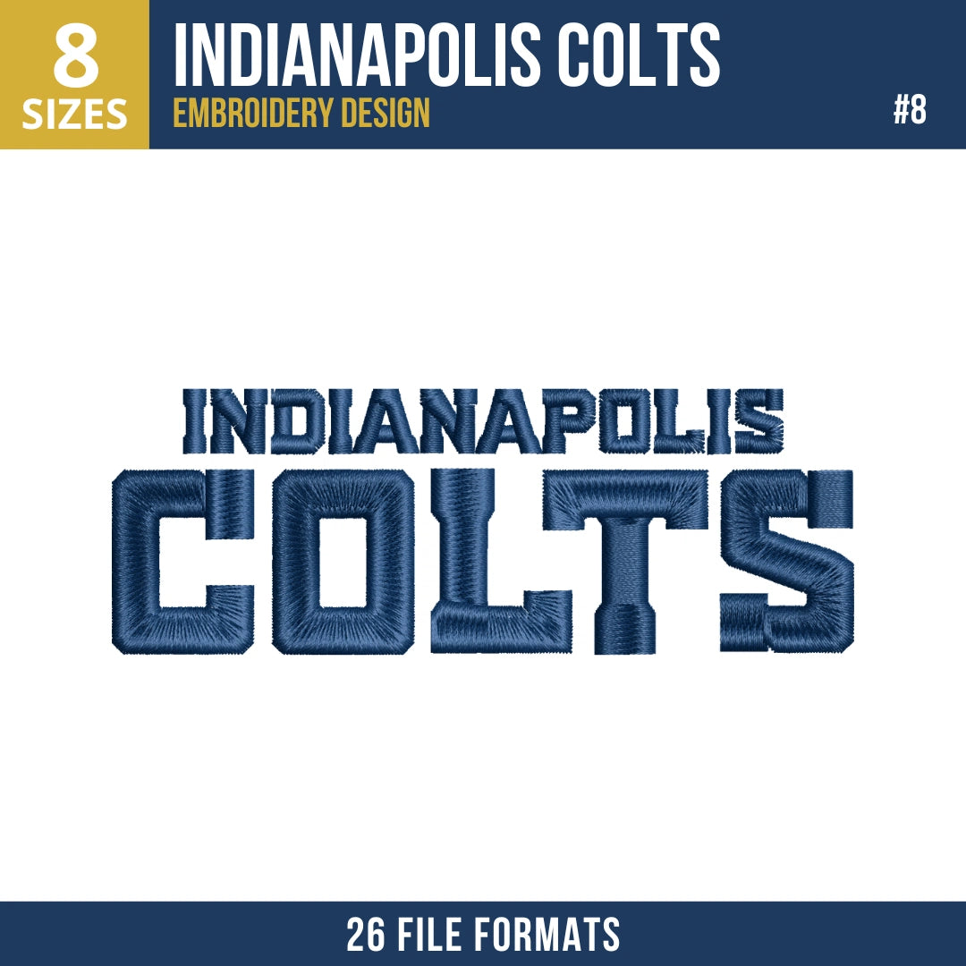 Indianapolis Colts Embroidery Bundle 8 Designs NFL