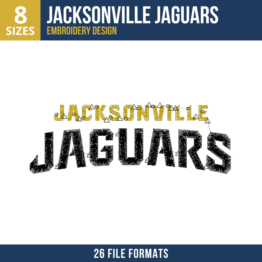 Jacksonville Jaguars Stacked Wordmark Embroidery Design