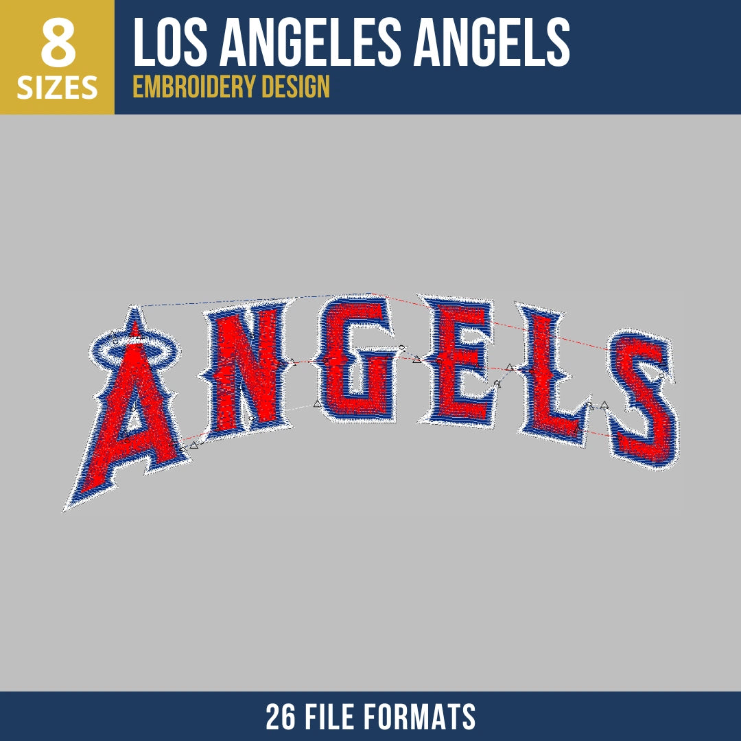Los Angeles Angels Arched Wordmark Embroidery Design