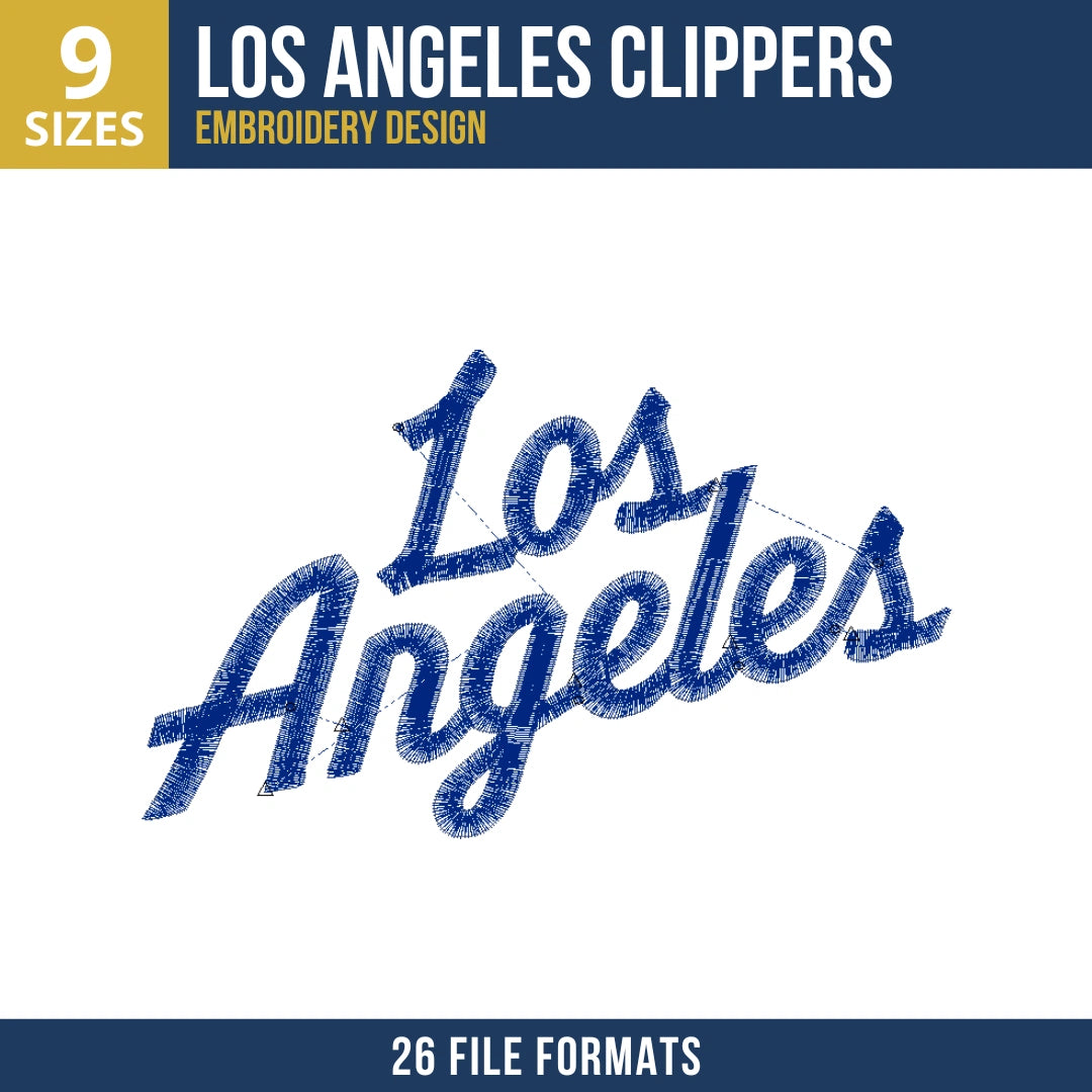 Los Angeles Clippers Wordmark Machine Embroidery Design