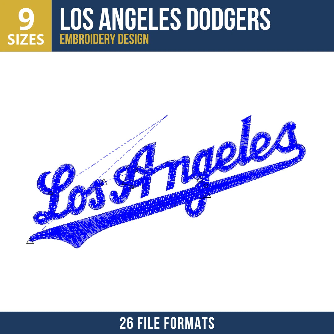 Los Angeles Dodgers Script Wordmark Embroidery Design