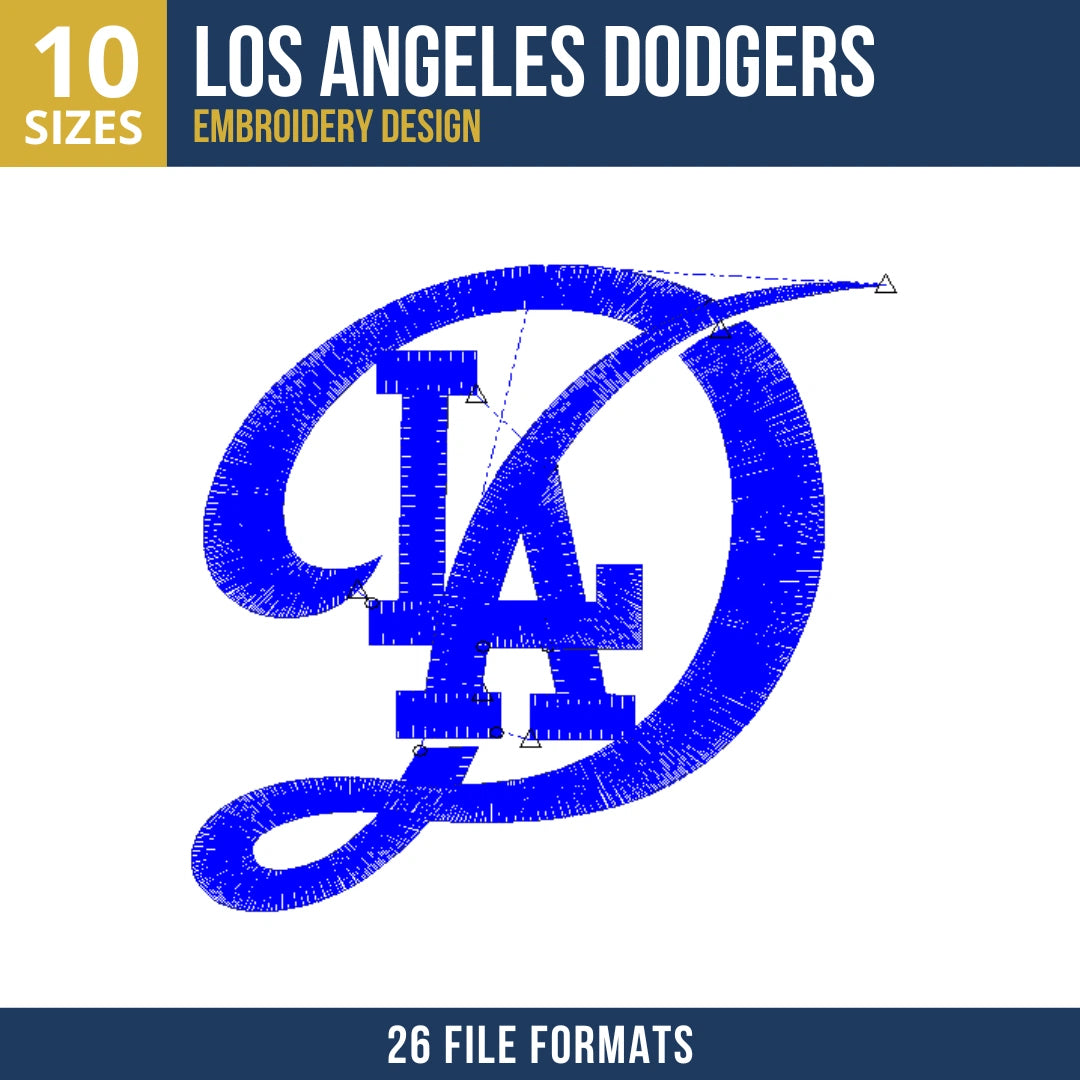 Los Angeles Dodgers D LA Monogram Embroidery Design