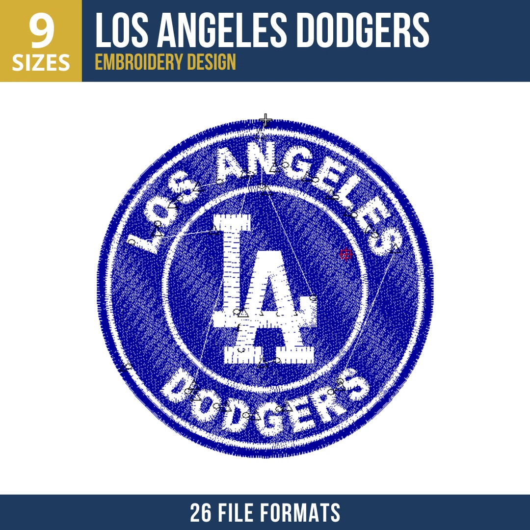 Los Angeles Dodgers Circular Badge Embroidery Design