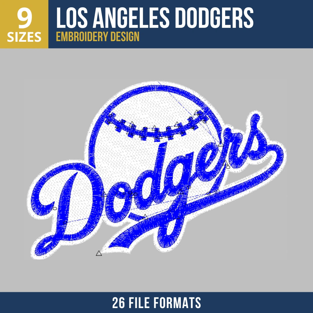 Los Angeles Dodgers Baseball Embroidery Design