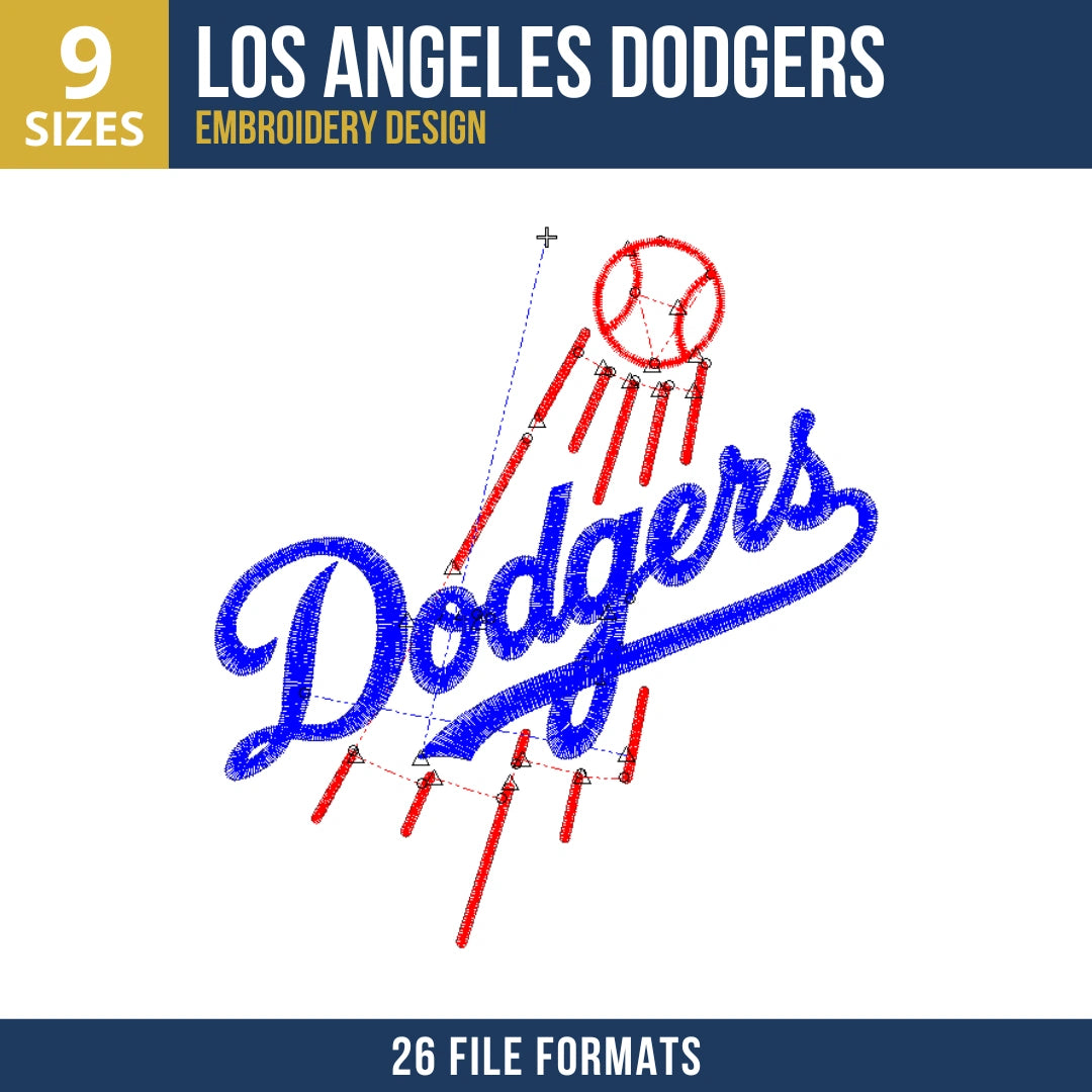 Los Angeles Dodgers Baseball Logo Embroidery Design