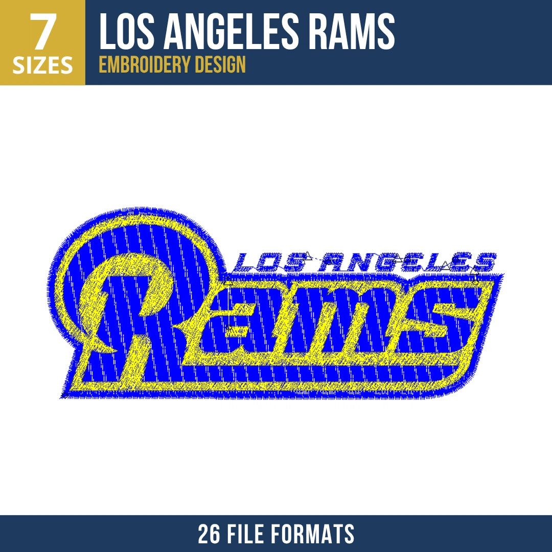 Los Angeles Rams Wordmark Embroidery Design | 7 Sizes