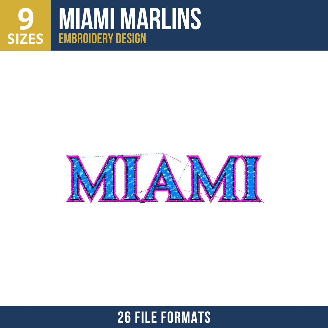 Miami Marlins Wordmark Embroidery Design