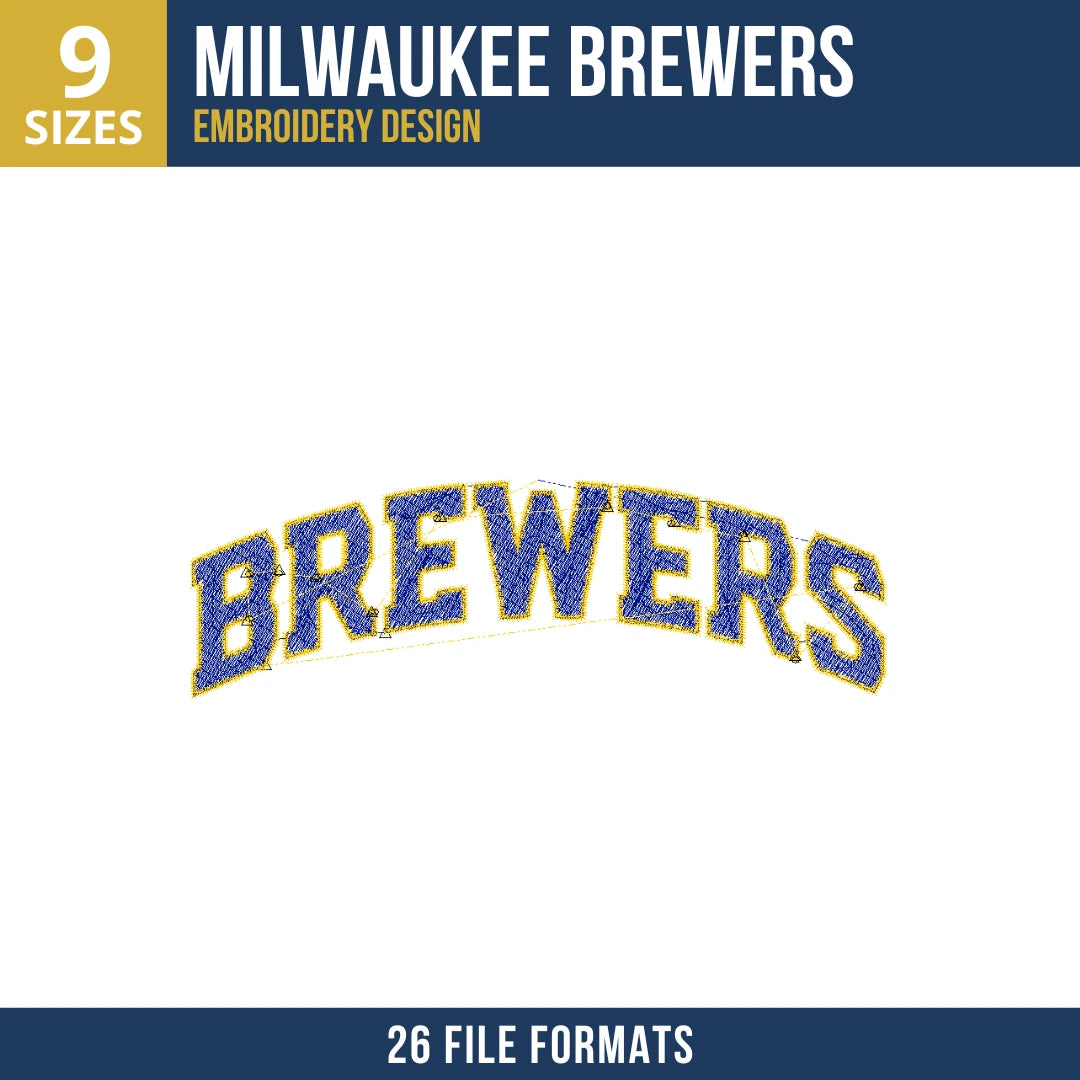 Milwaukee Brewers Wordmark Embroidery Design