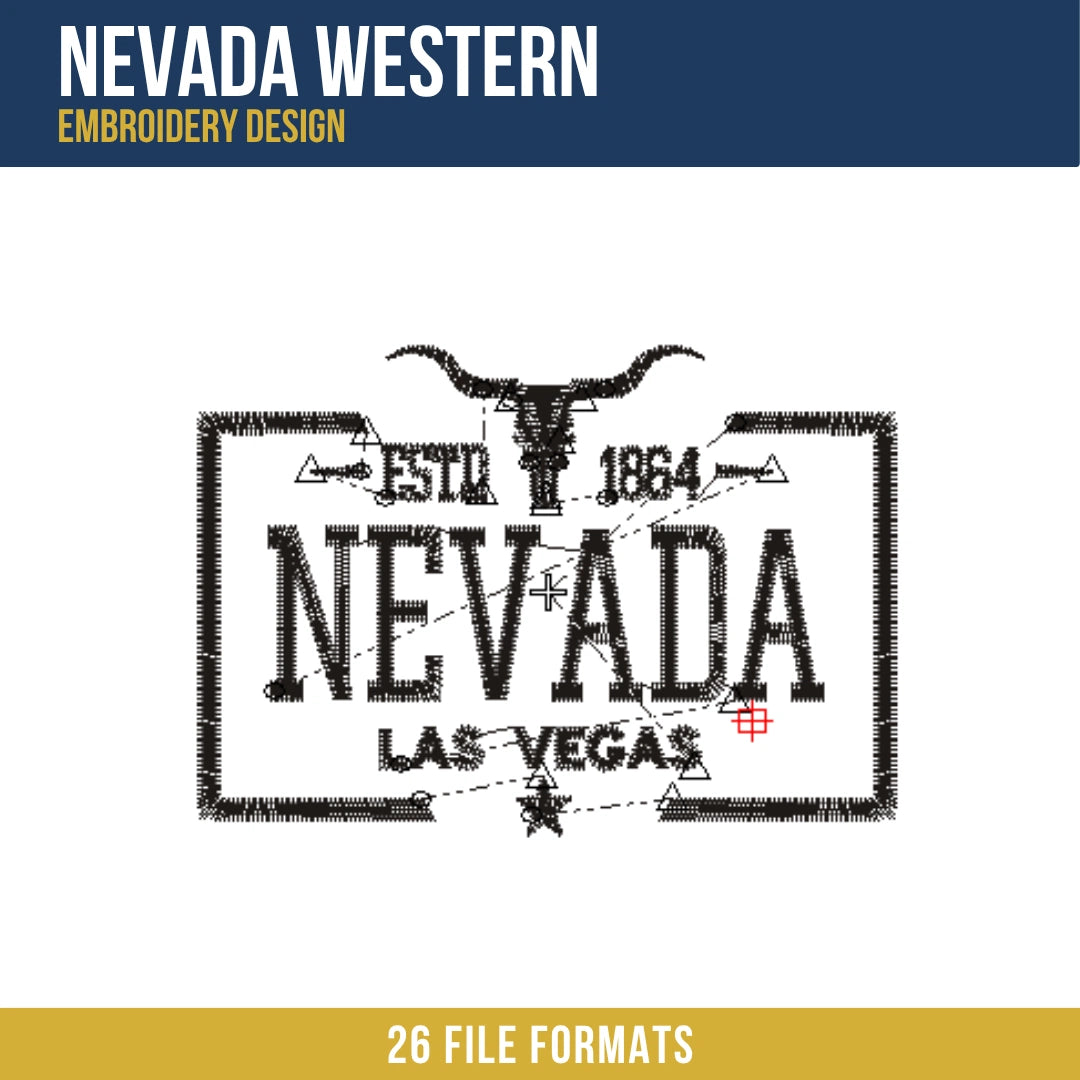 Nevada Western Embroidery Design