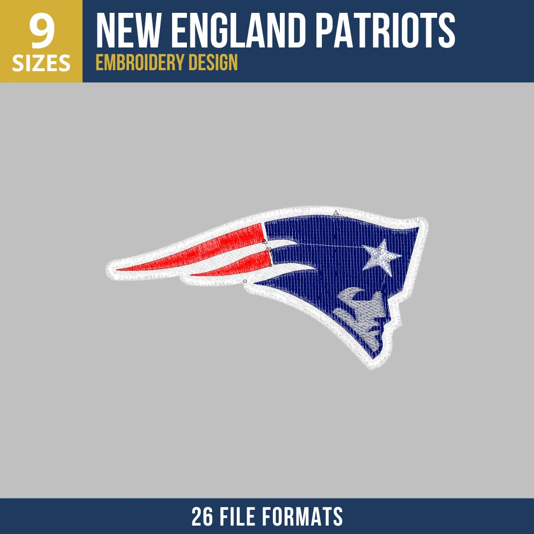 New England Patriots Flying Elvis Logo Embroidery Design