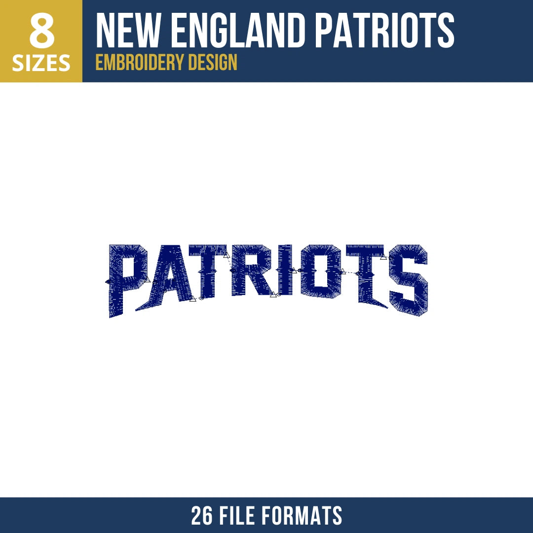 New England Patriots Standalone Wordmark Embroidery Design