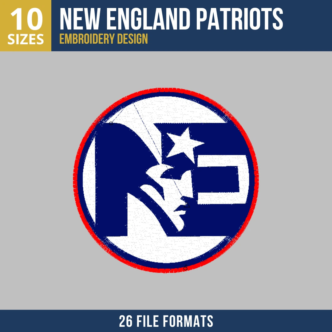 New England Patriots NE Badge Embroidery Design