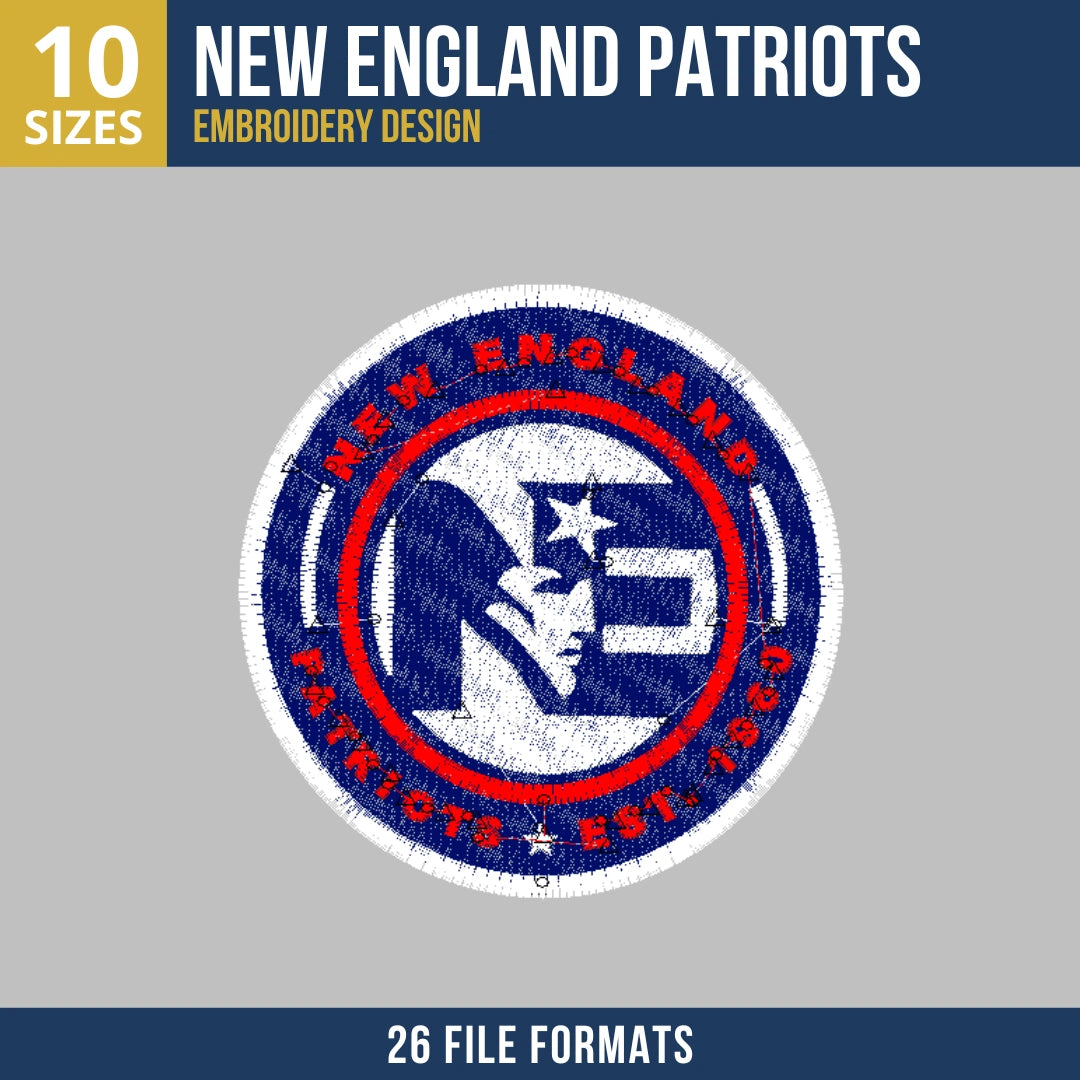 New England Patriots Heritage Badge Embroidery Design