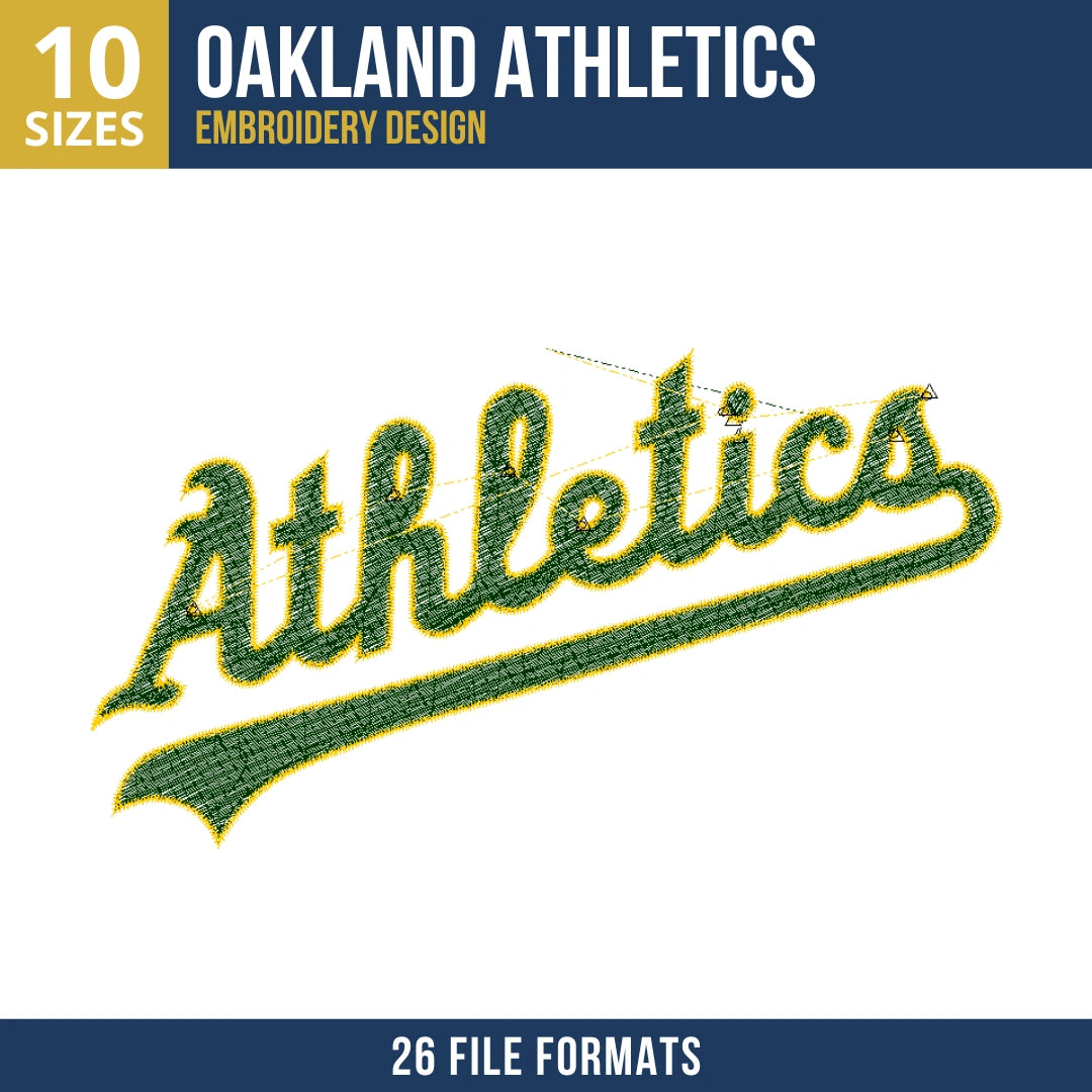 Oakland Athletics Script Wordmark Embroidery Design