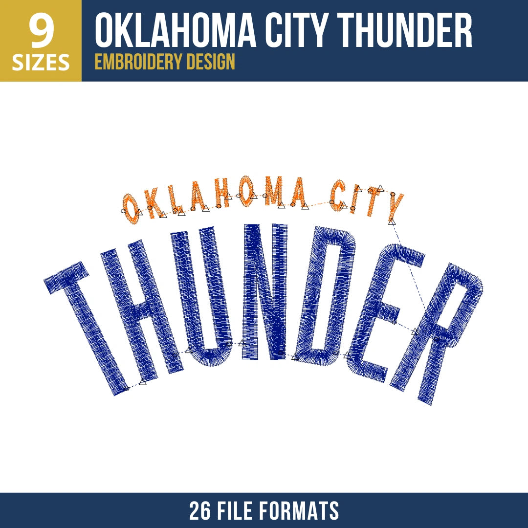 Oklahoma City Thunder Wordmark Embroidery Design